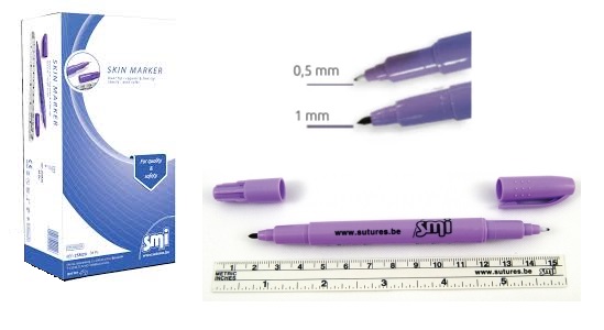 MARCADOR CIRÚRGICO PARA PELE CANETA DUPLA SMI