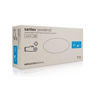 Luva De Exame Látex Com Pó Santex Powdered Fingertip Textured